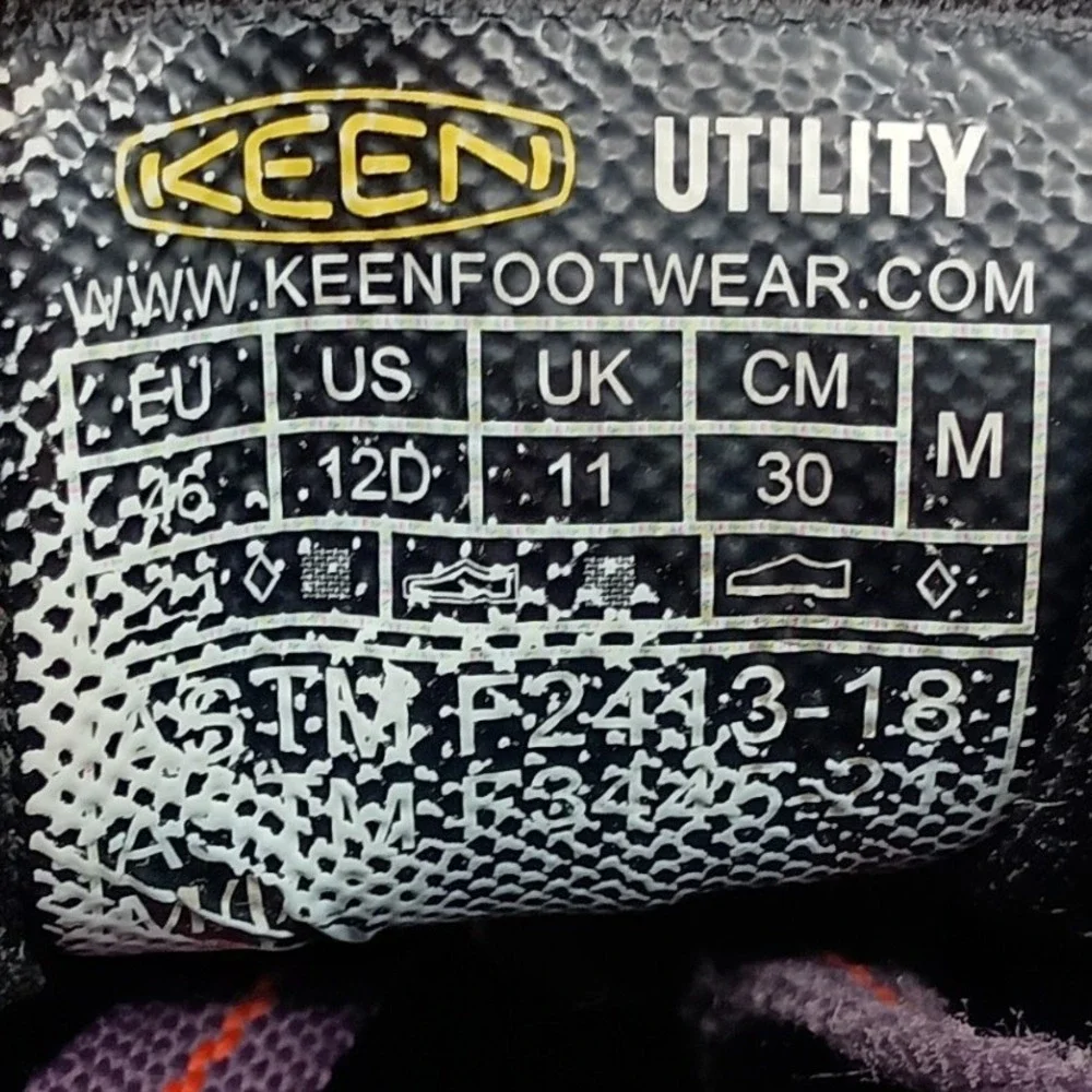 Keen Utility Tempe Carbon Toe Work‎ Shoes Men's 12 Purple Black Safety